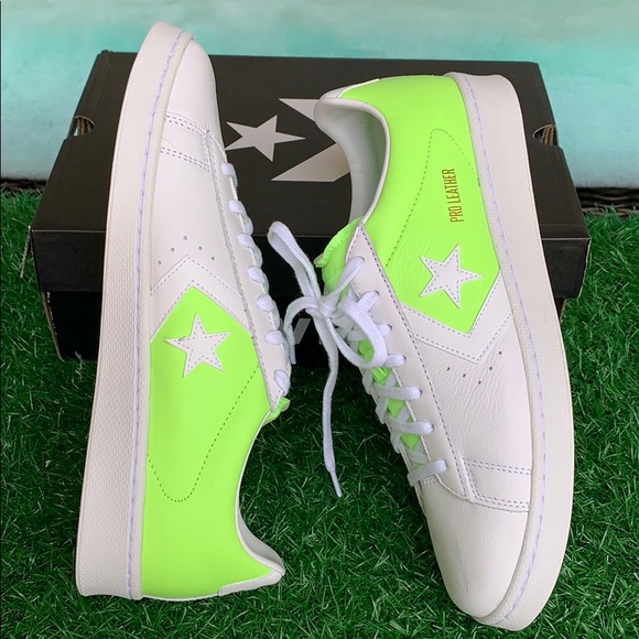 CONVERSE PRO LEATHER OX WHITE/GHOST GREEN/WHITE MN - Picture 6 of 16